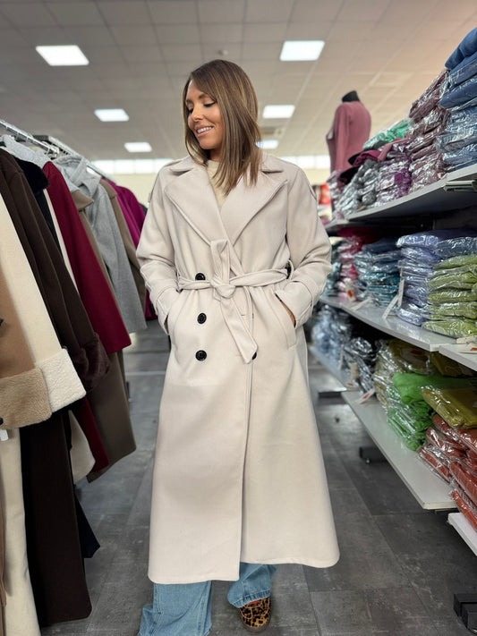 Cappotto doppio petto con fusciacca