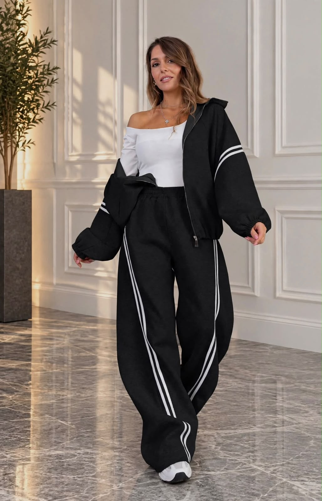 Coordset tuta oversize con doppia striscia