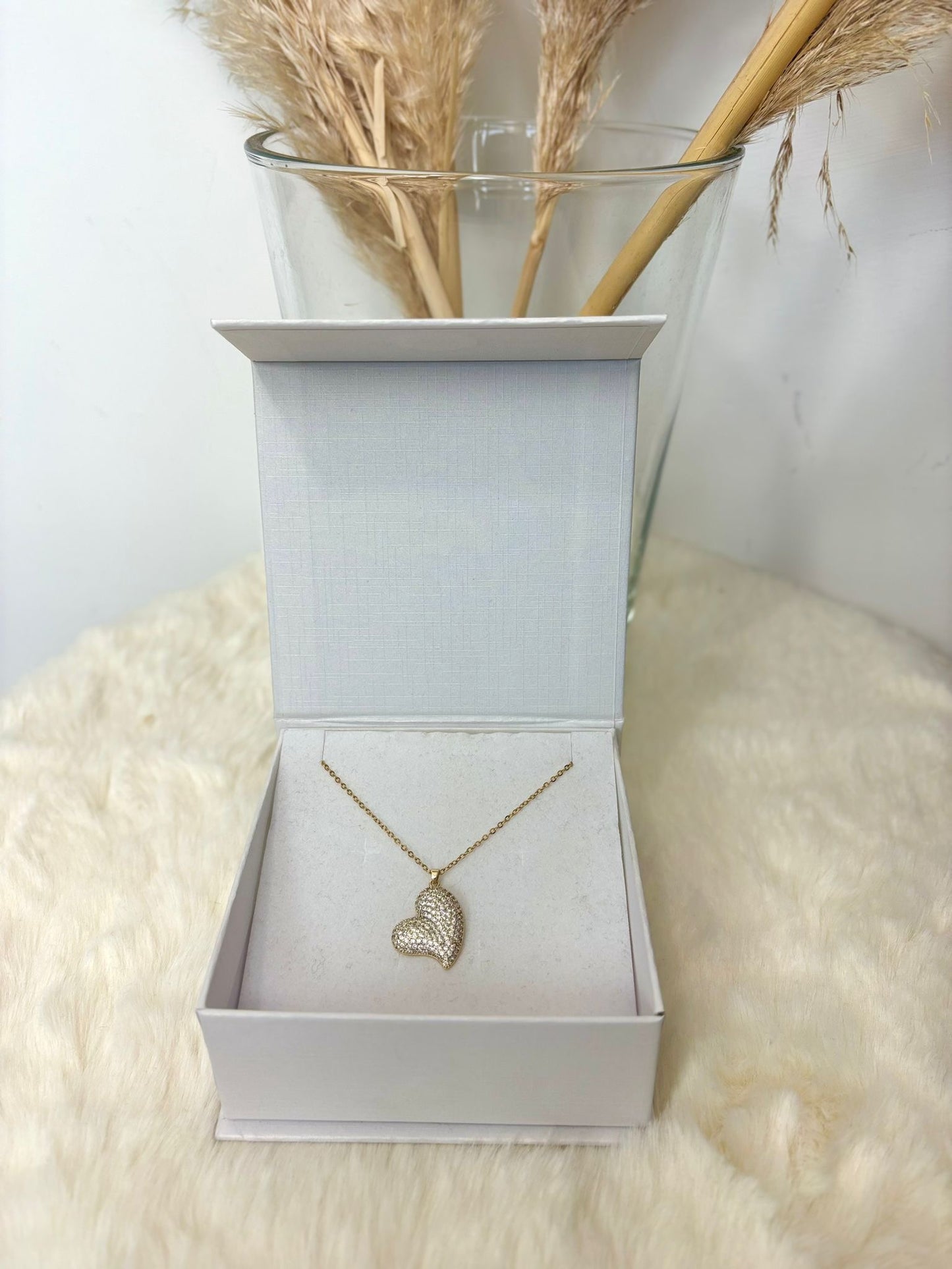 Collana cuore con strass