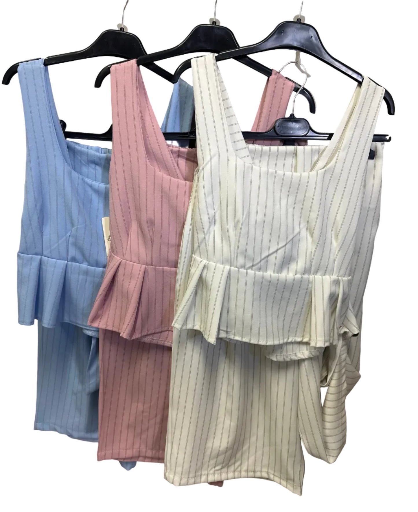 Coordset gessato top+bermuda