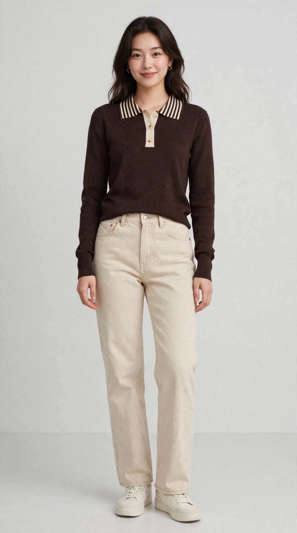 Pull con colletto a righe art-G 6922