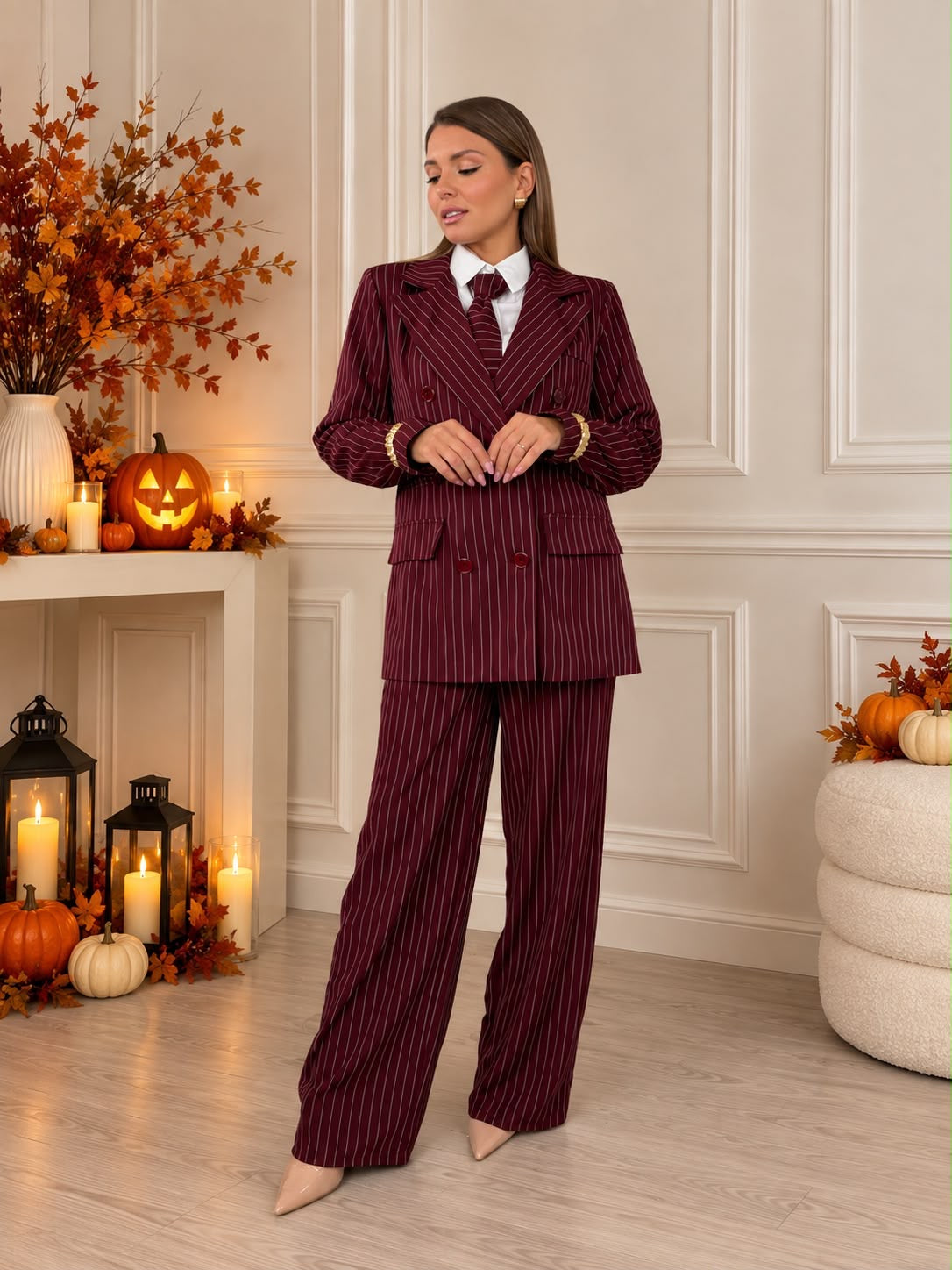 Tailleur gessato doppio petto