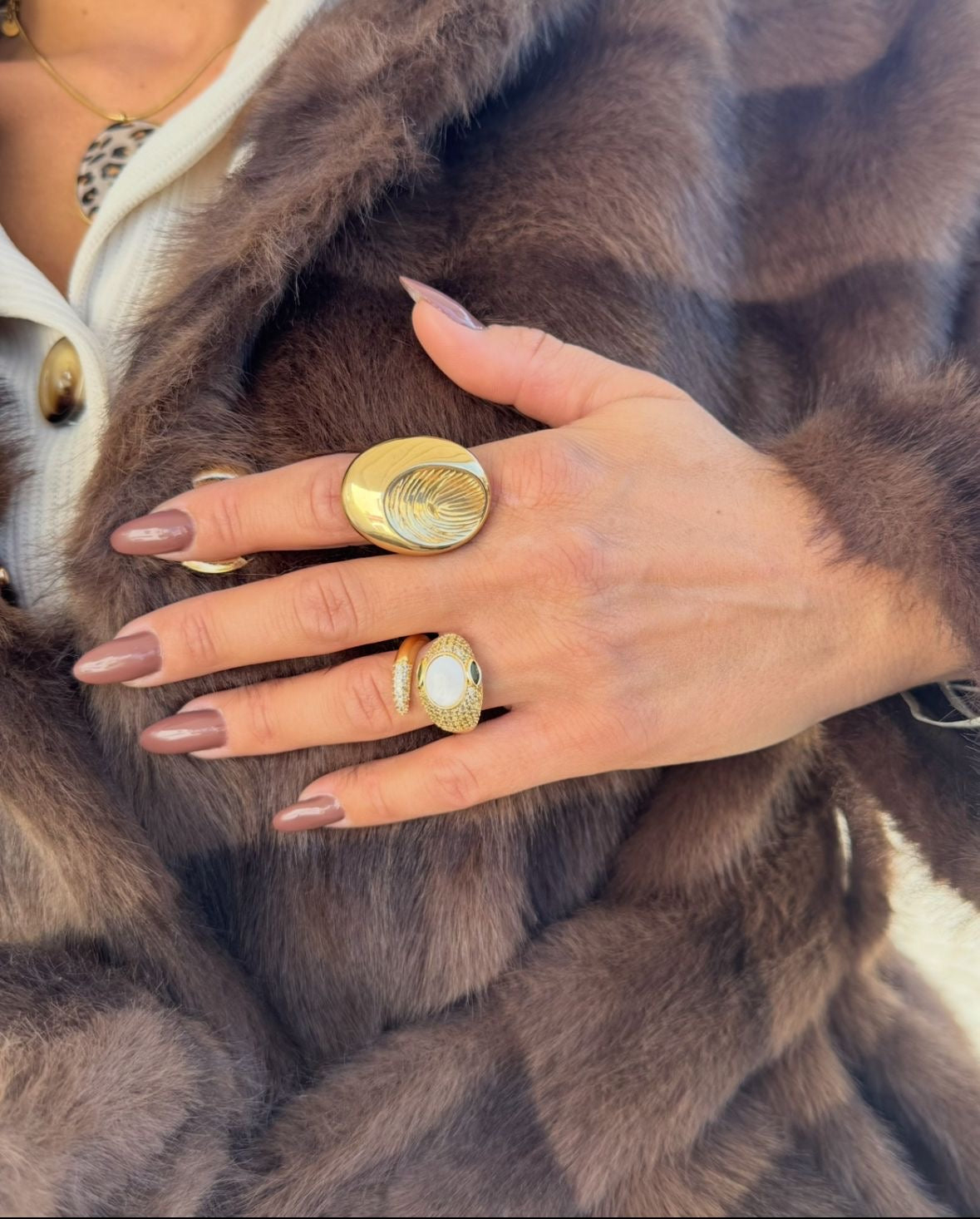 Anello serpente con strass