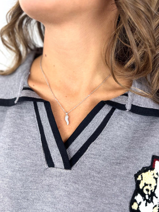 Collana con corno e strass