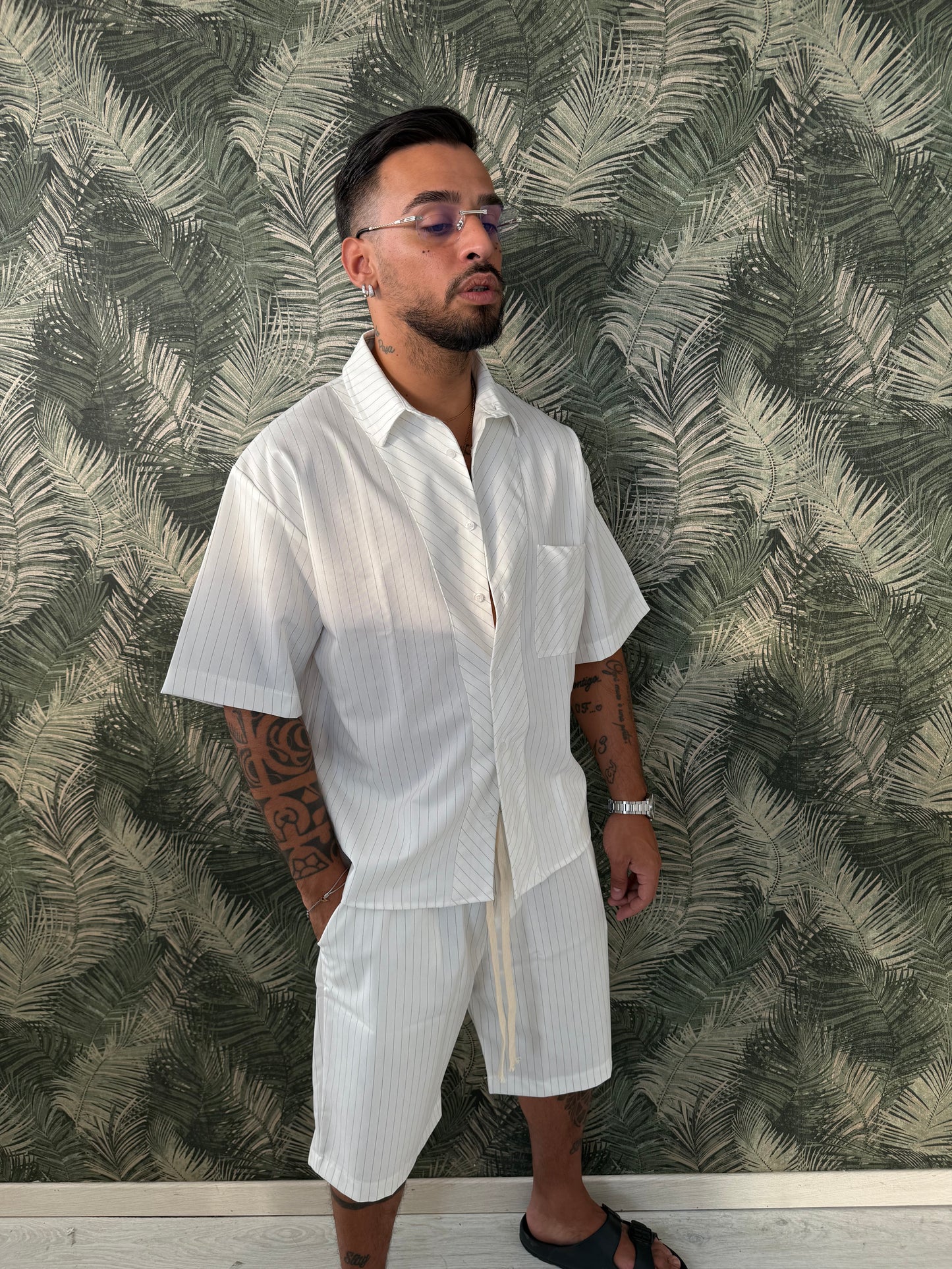 Coordset gessato Camicia+bermuda LSDP ART.w231