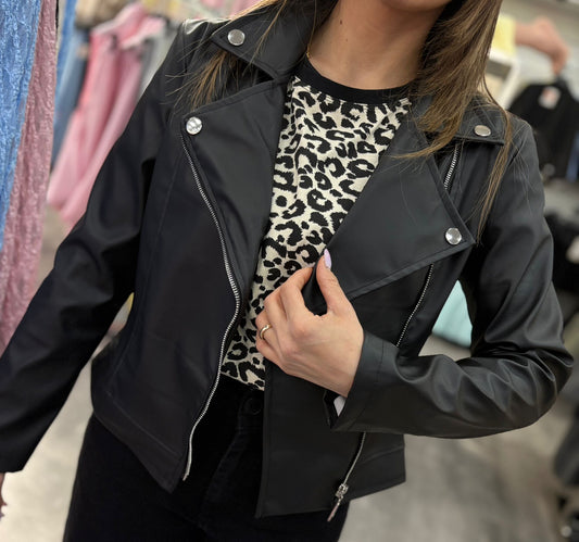 Giubbotto semi-pelle black Mod.zara