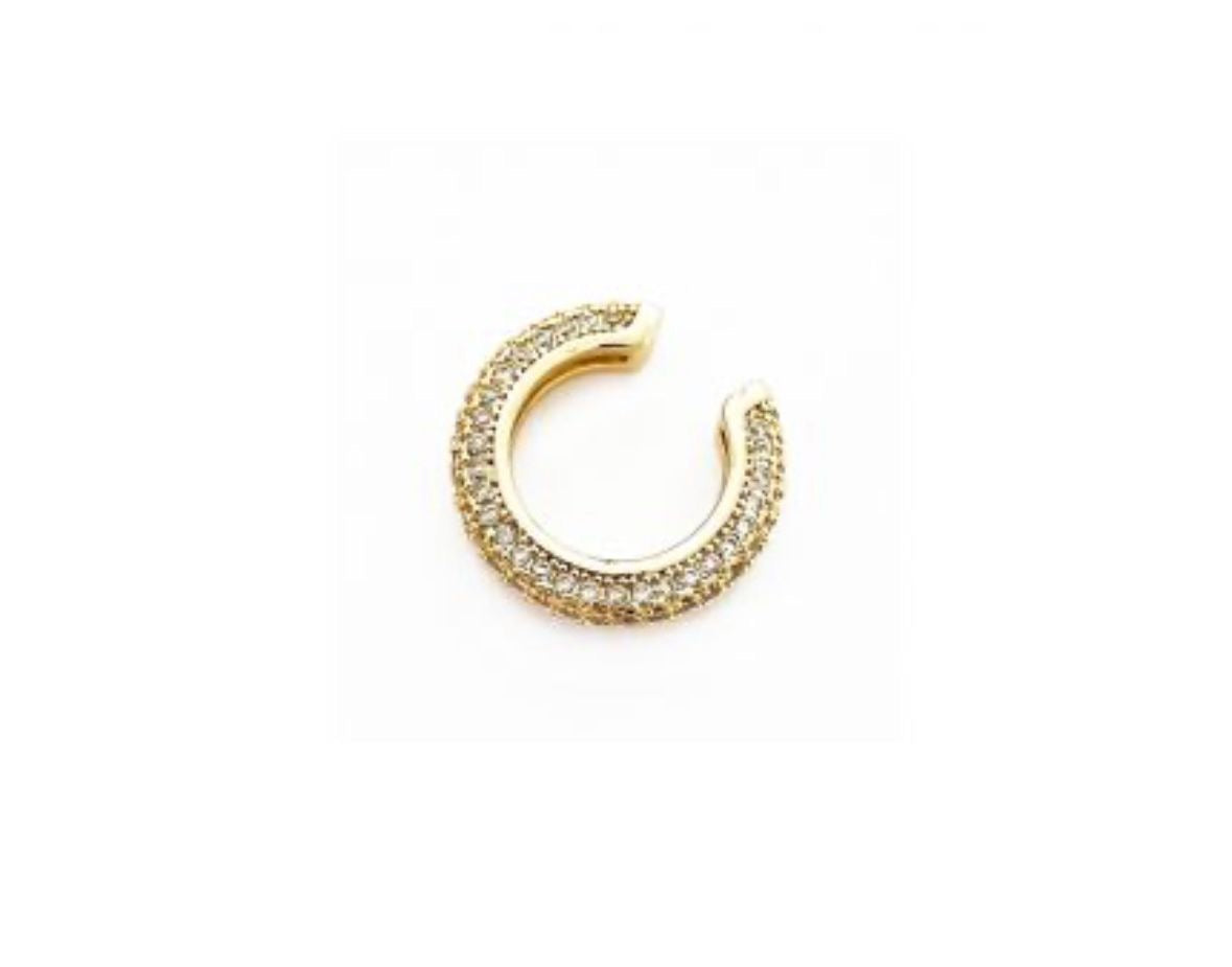 Orecchino ear cuff a cerchietto con strass