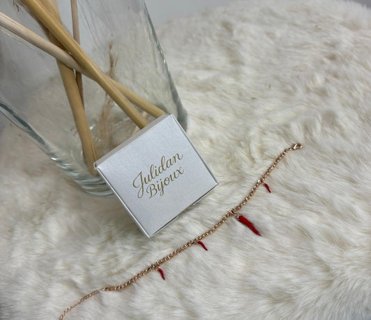 Bracciale corni rosso base oro