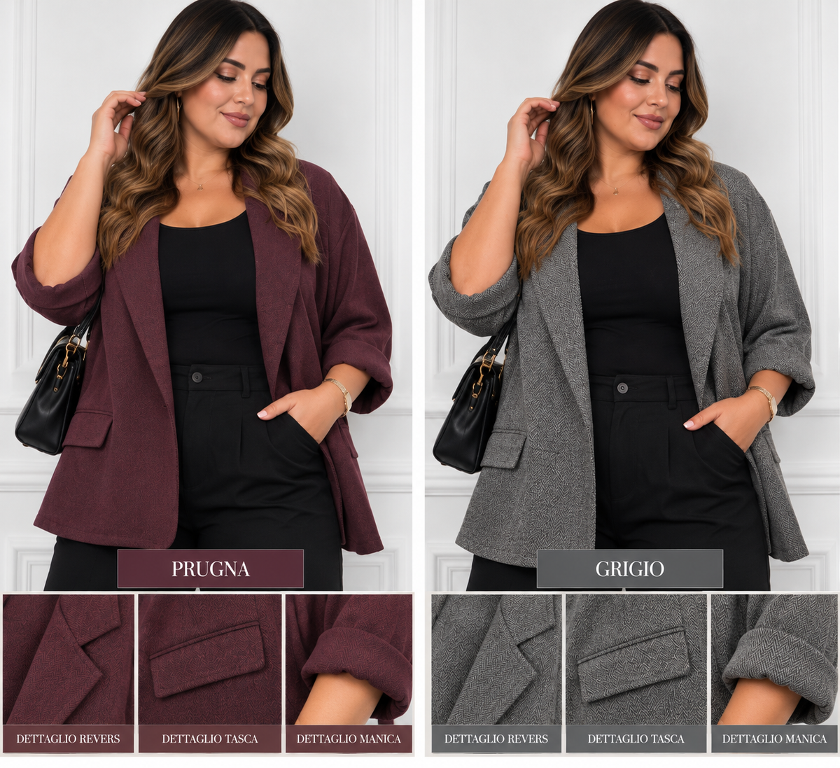 Giacca vellutino curvy