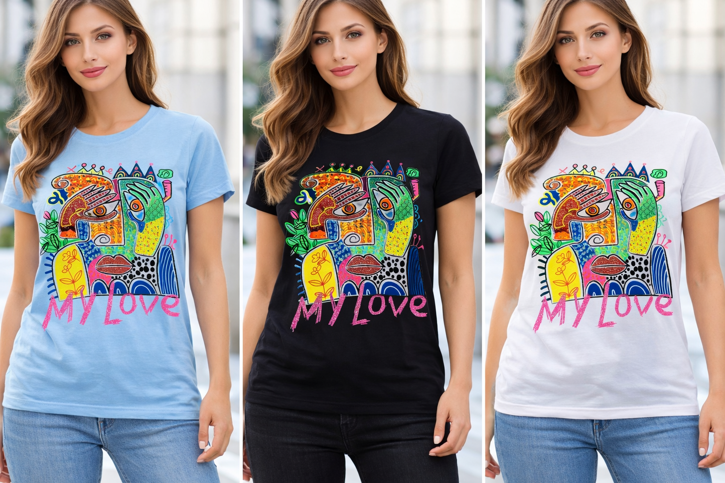 T-shirt my love e designer astratti art.1122