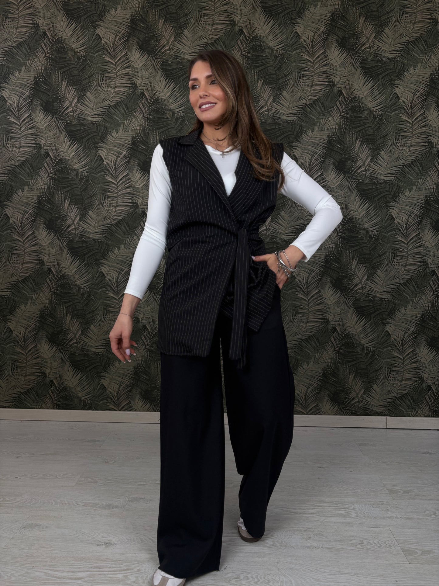 Gilet gessato slim