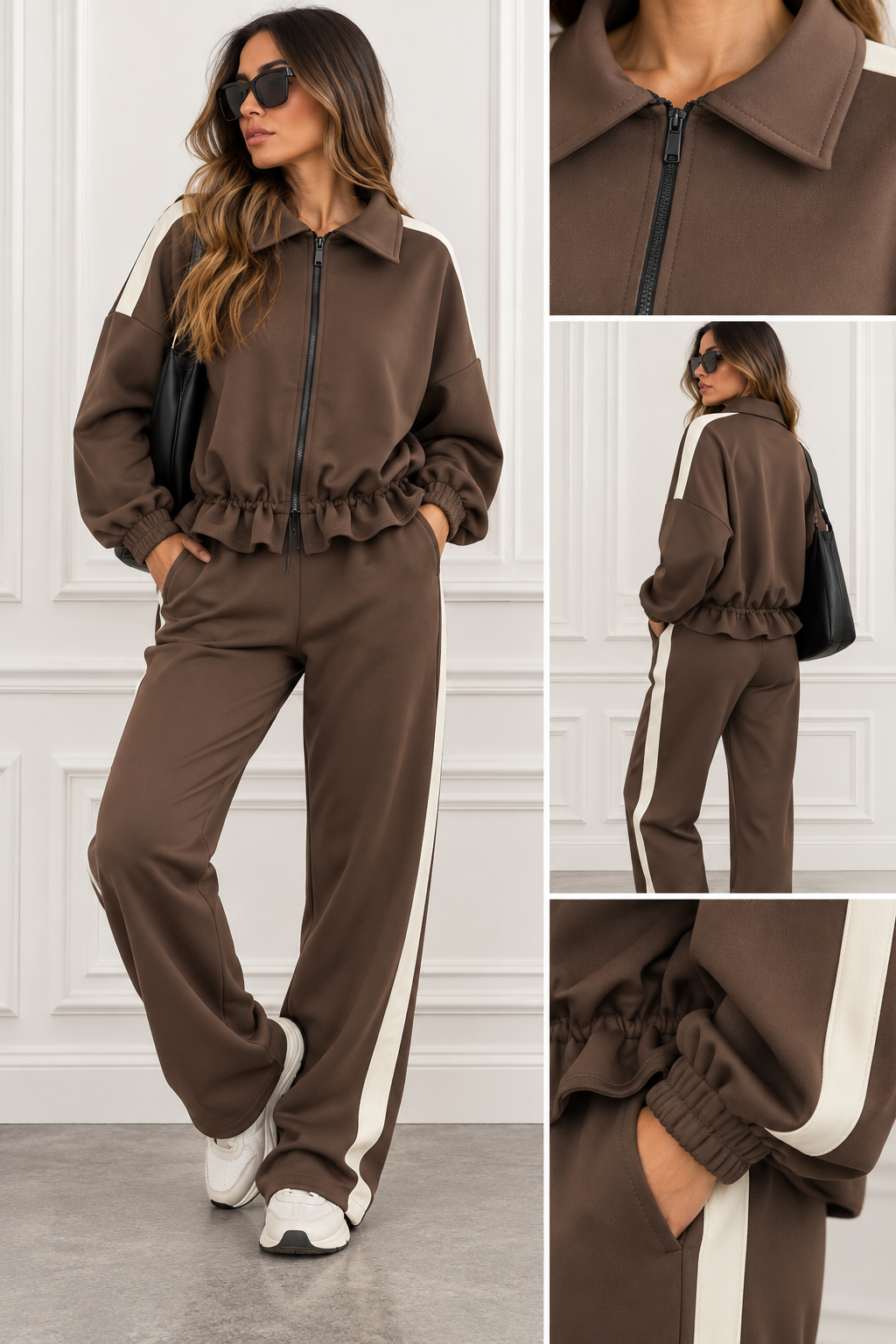Coordset tuta con zip e arriccio