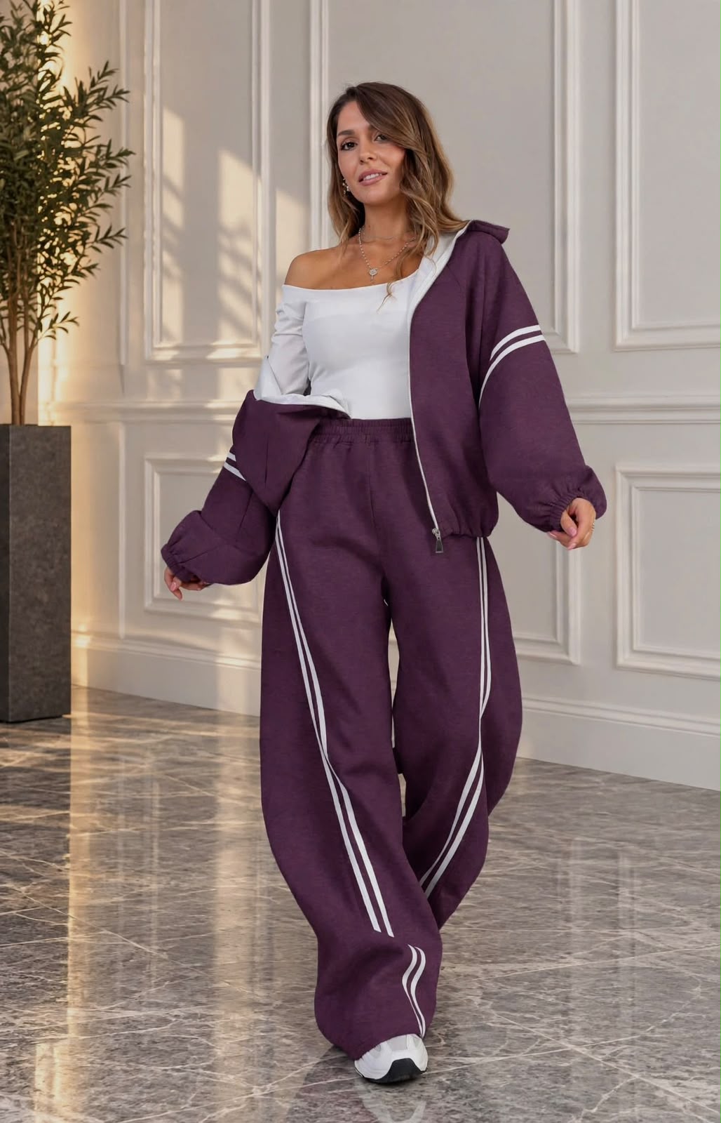 Coordset tuta oversize con doppia striscia