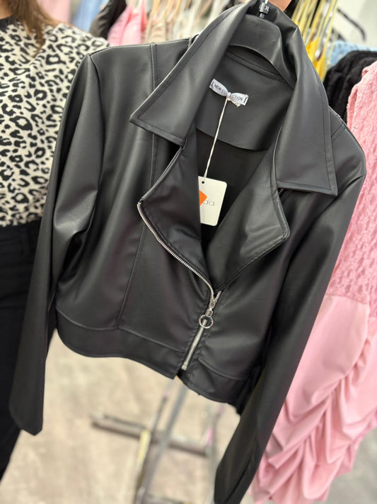 Giubbotto semi-pelle basic