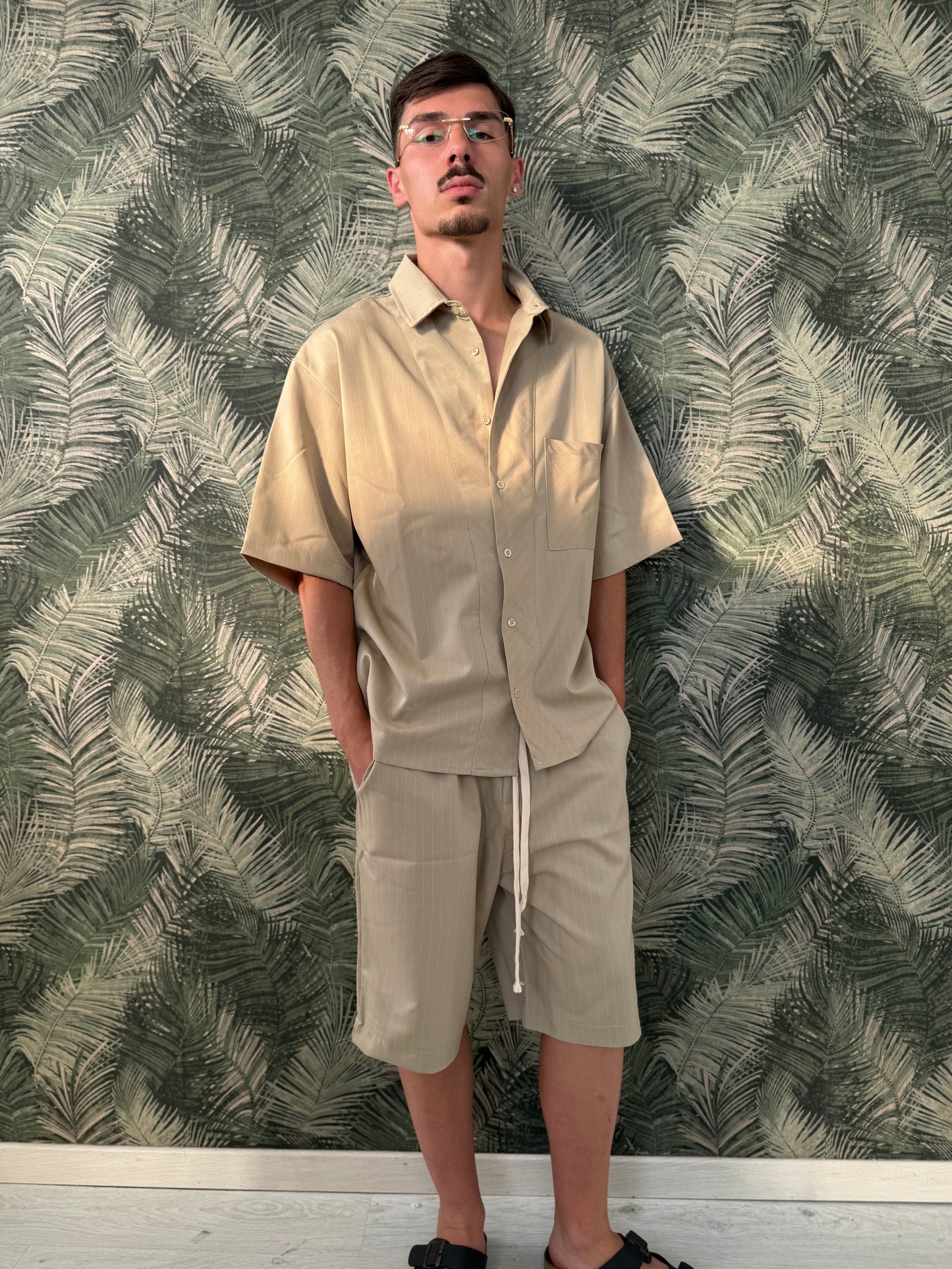 Coordset gessato Camicia+bermuda LSDP ART.w231