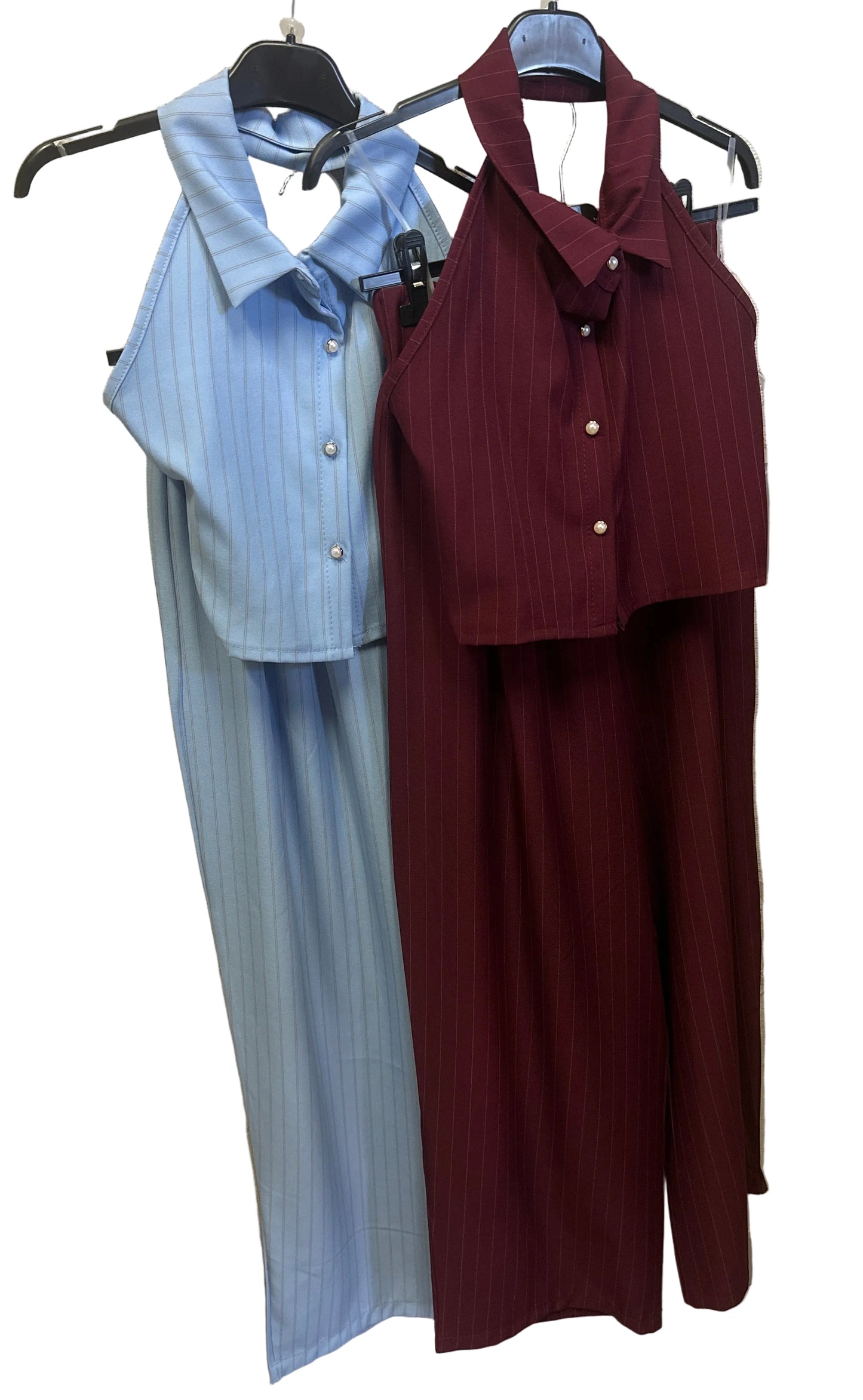 Coordset gessato top+pant
