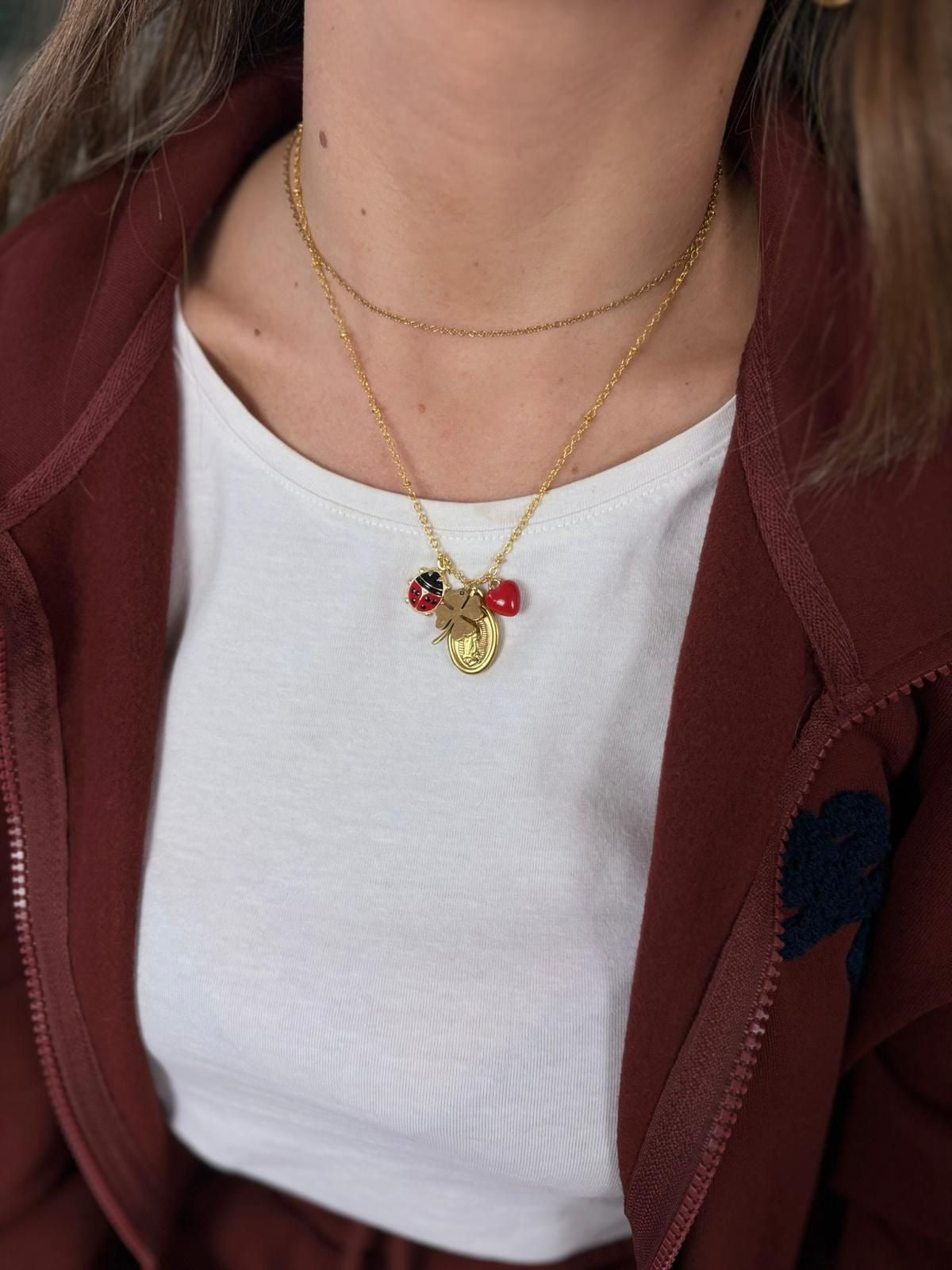 Collana porta fortuna base oro promo