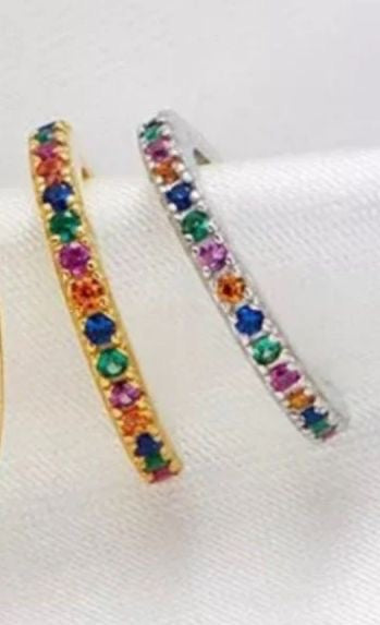 Ear cuff con zirconi multi-colore