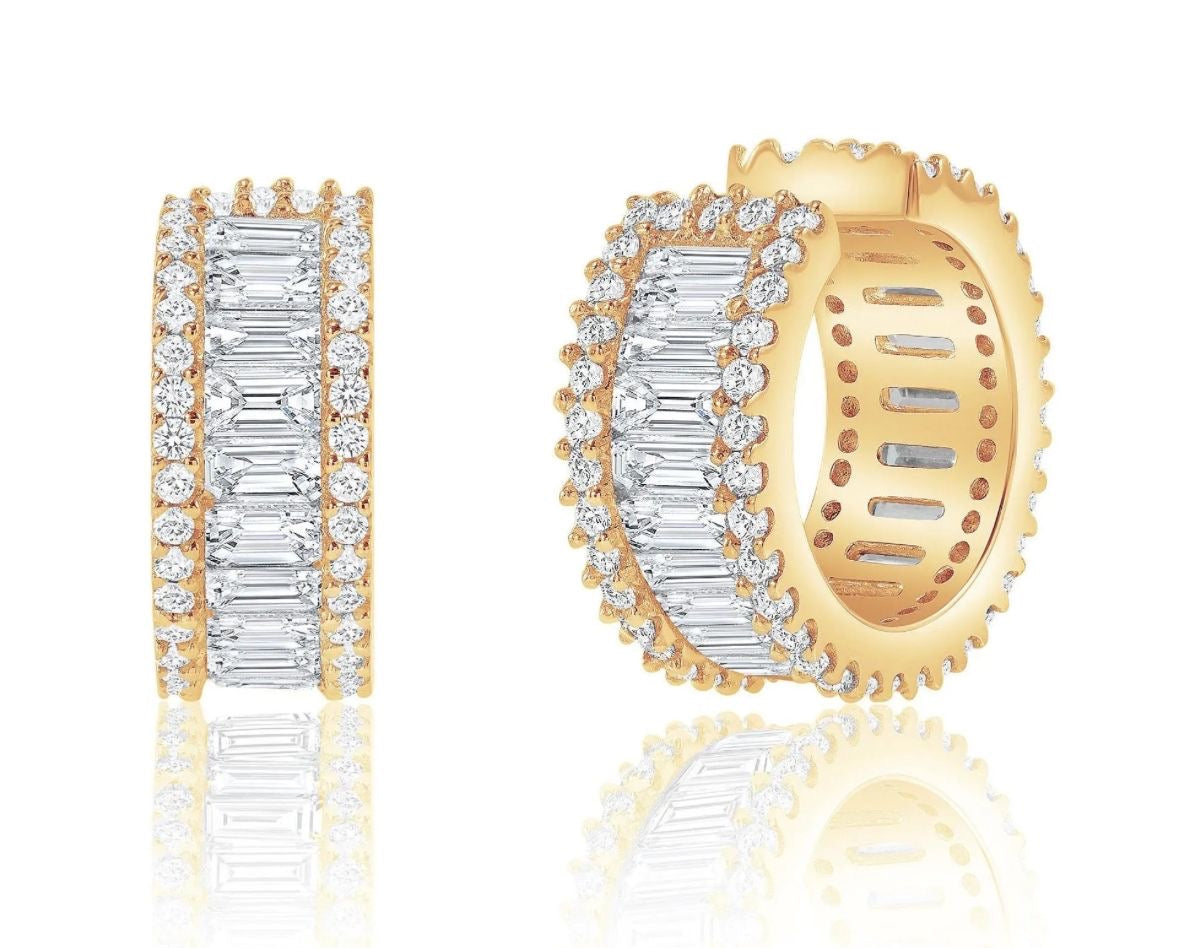 Ear cuff a polsino con zirconi baguette