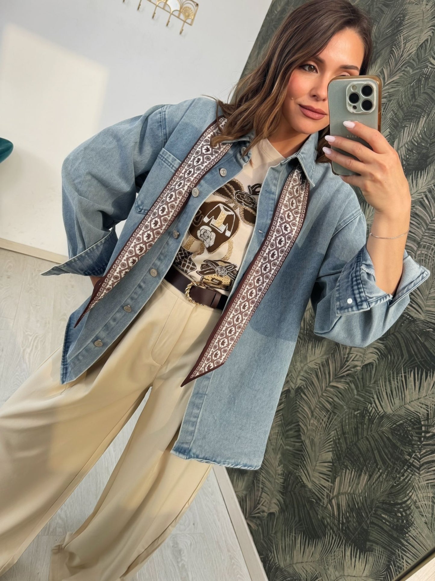 Giacca in jeans con foulard Art-8922