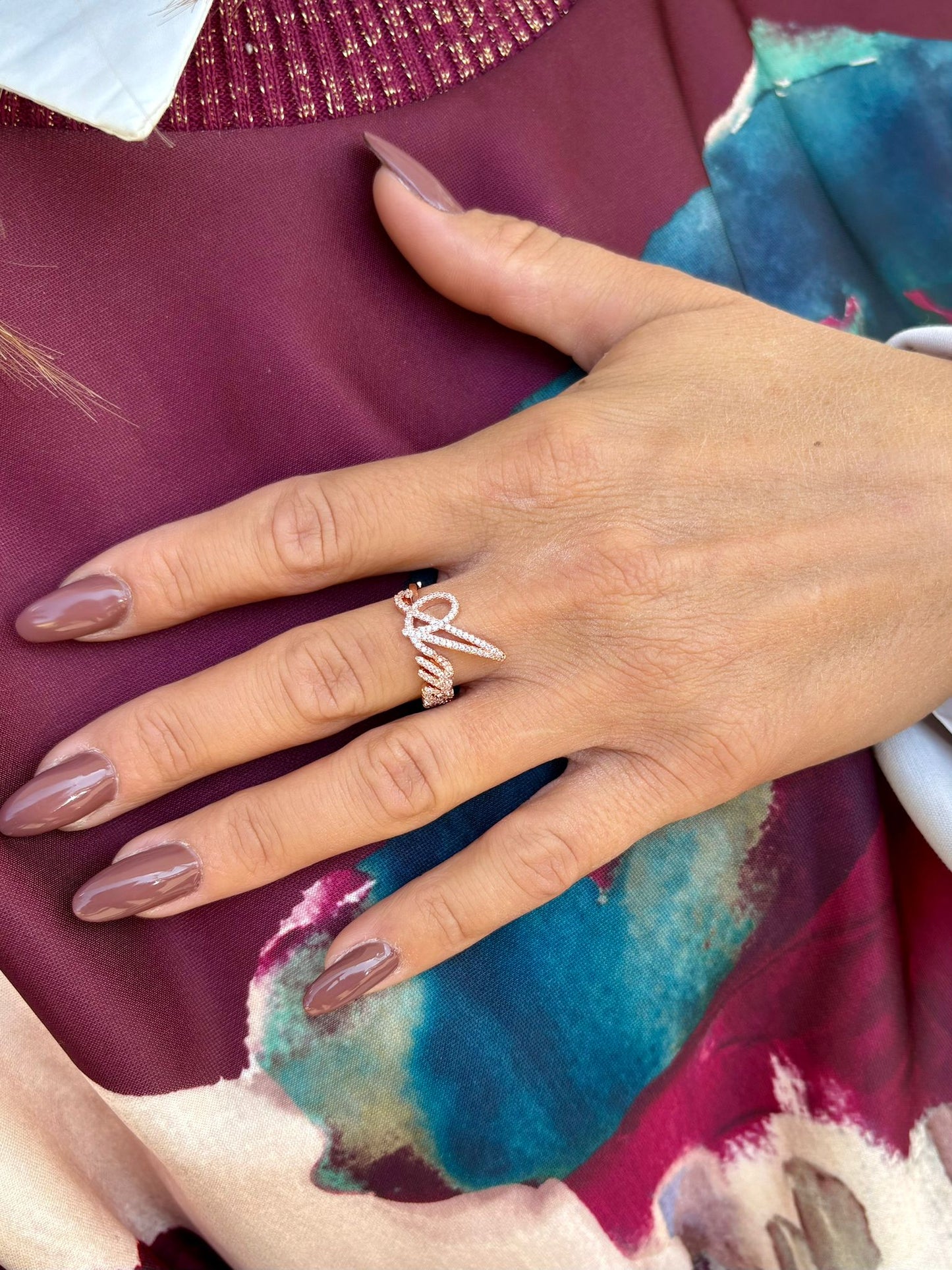 Anello amore con strass