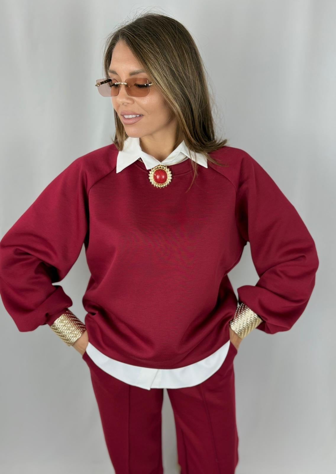 Collana in metallo con ciondolo con pietra incastonata