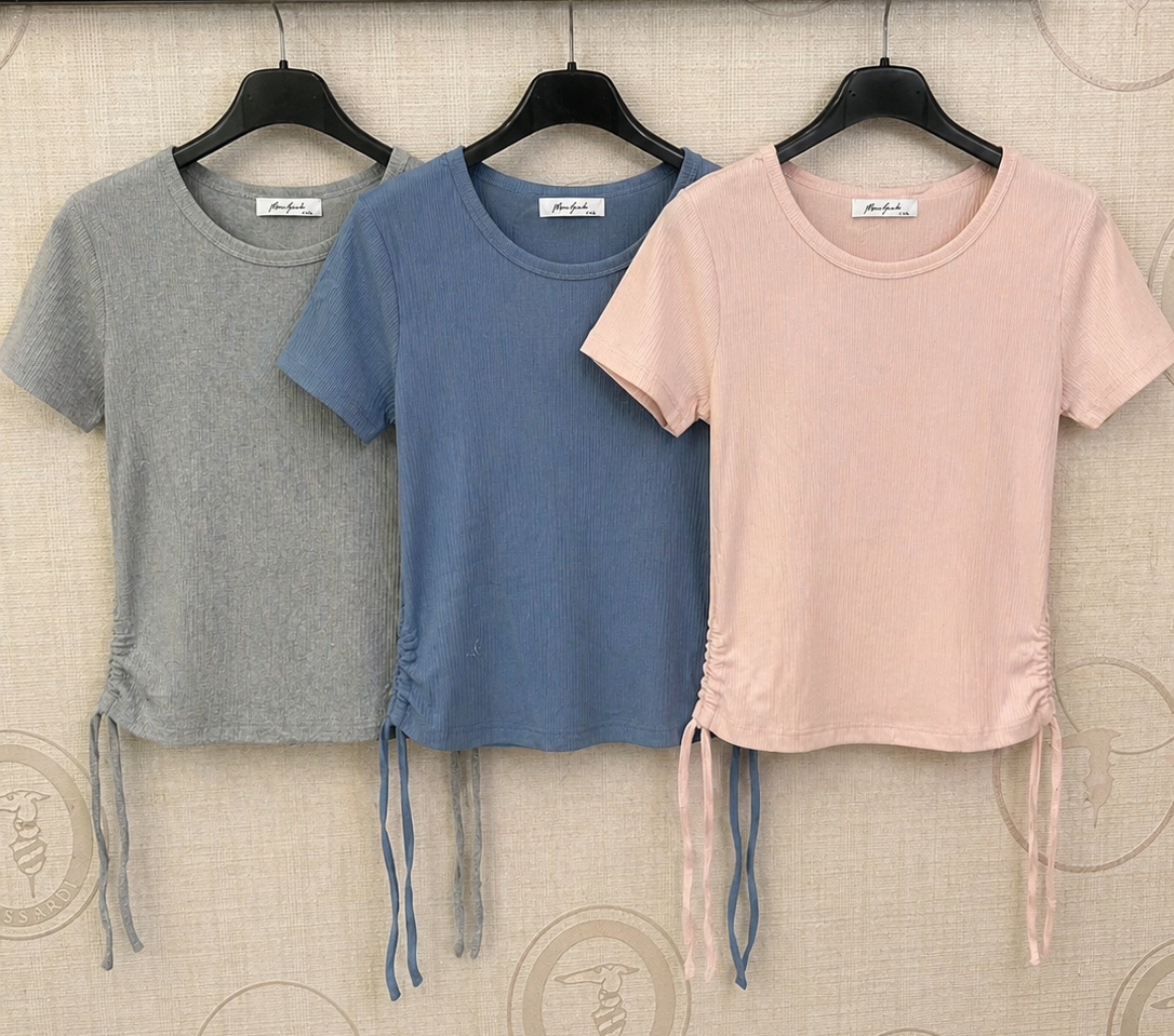 T-shirt costine con laccetto restringibile promo1 art.HM-8018