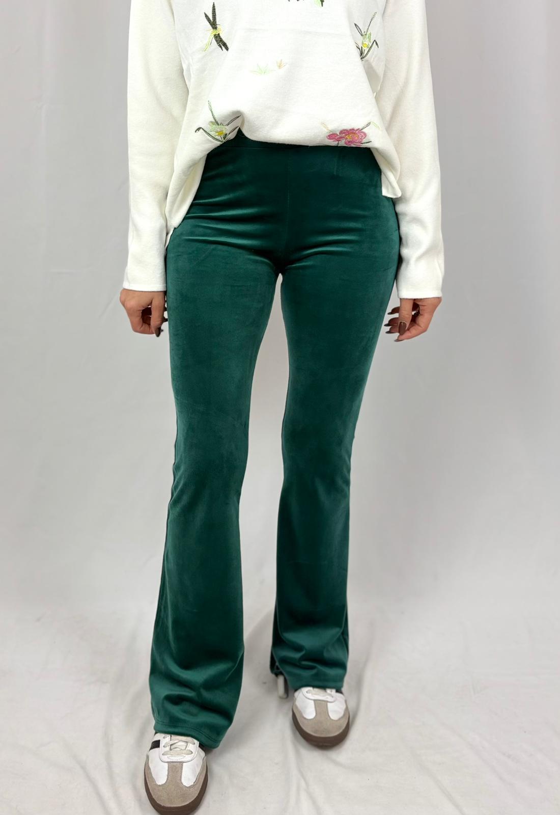 Pantalone a zampa in velluto