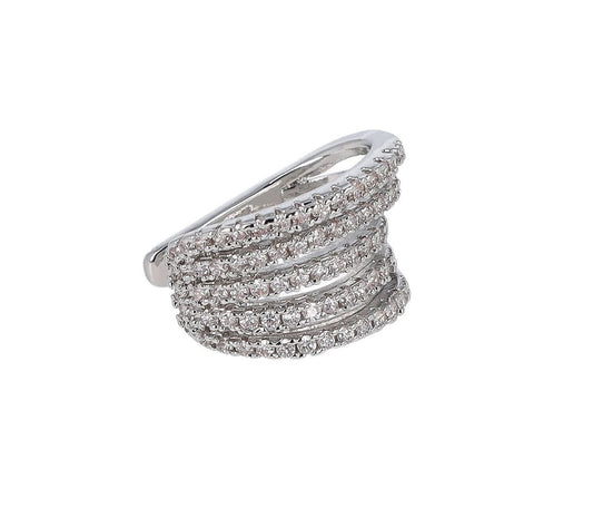 Orecchino ear cuff a cinque file con pietre