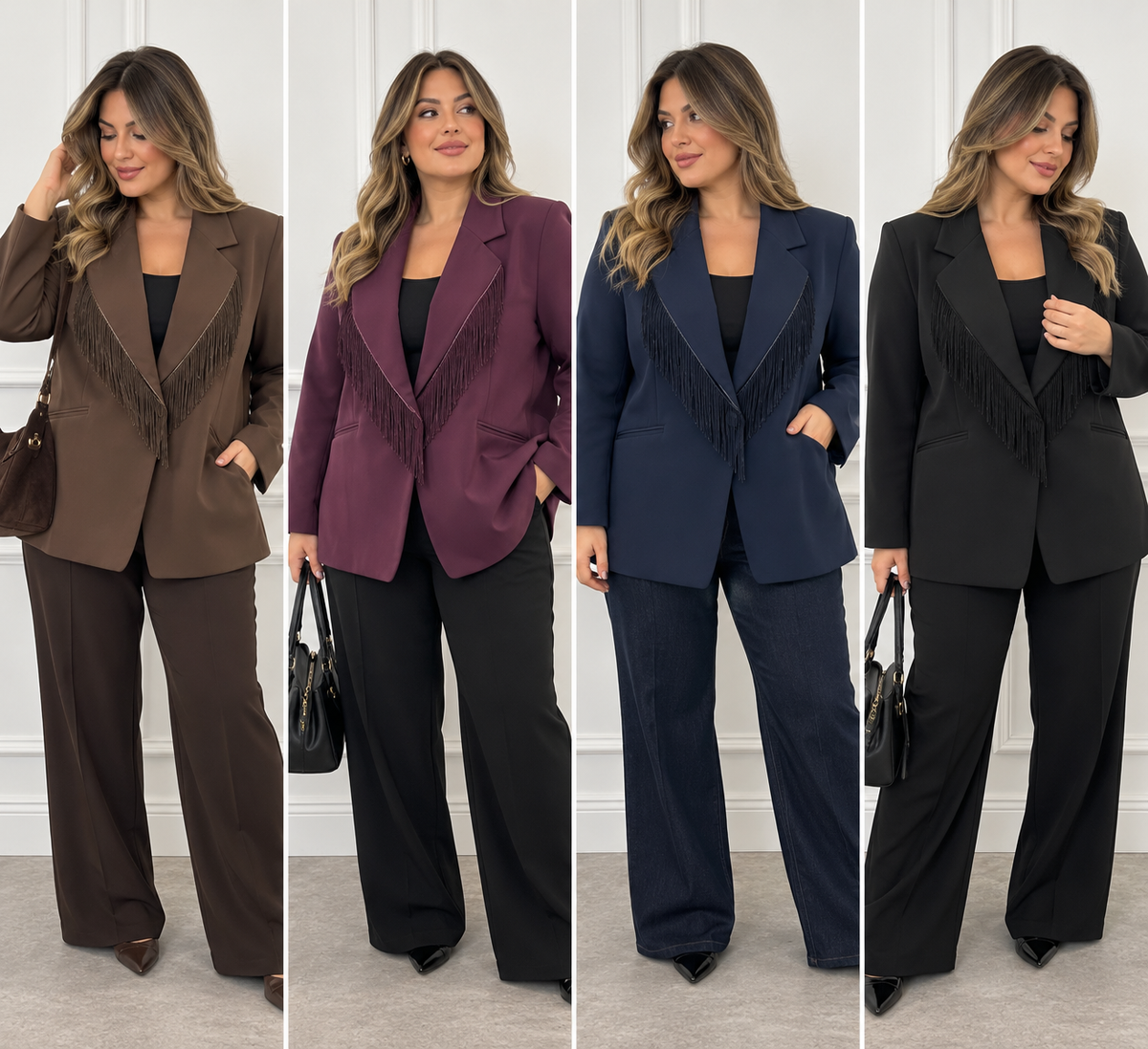Giacca over size curvy con frange