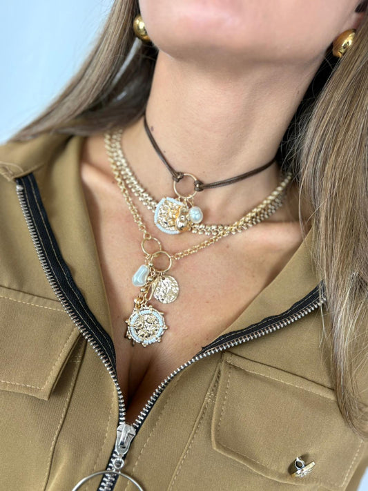 Collana 3 pz con ciondoli