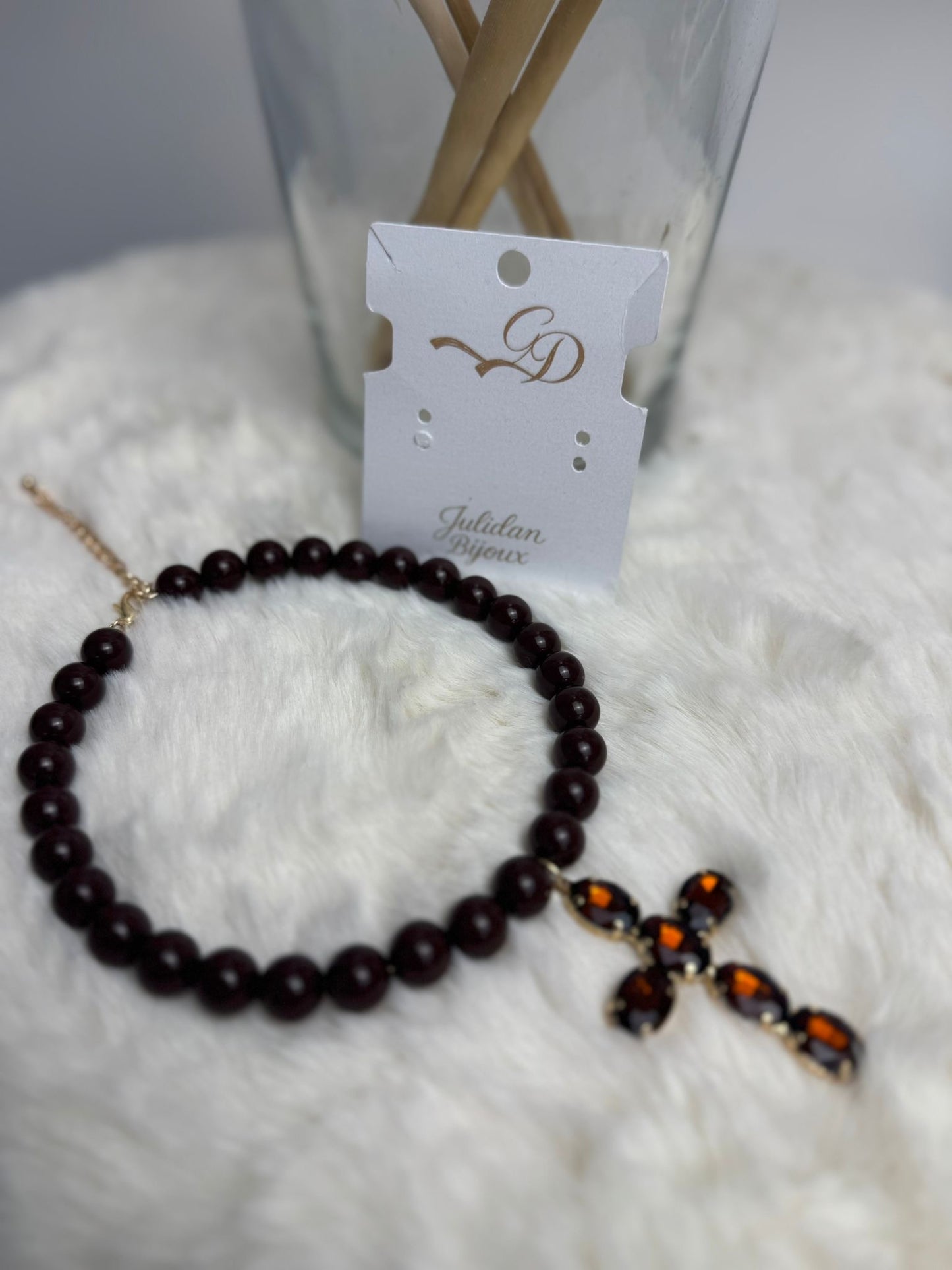 Collana croce con pietre