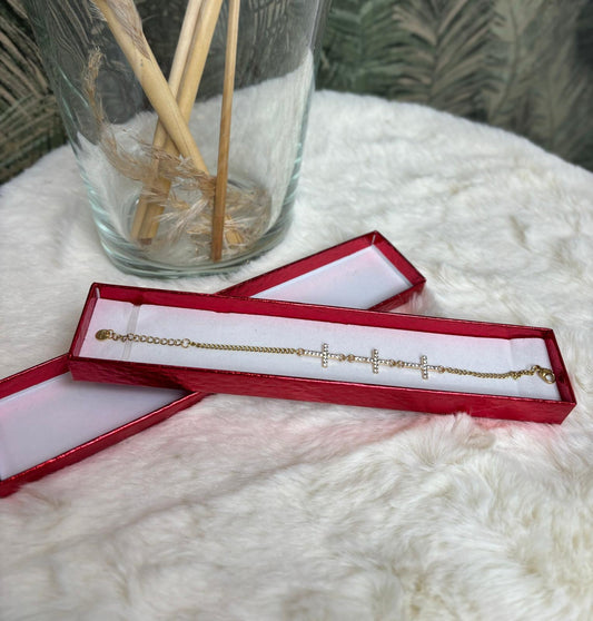 Bracciale multi croce base oro promo