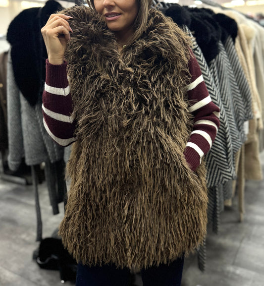 Pelliccia smanicato fluffy