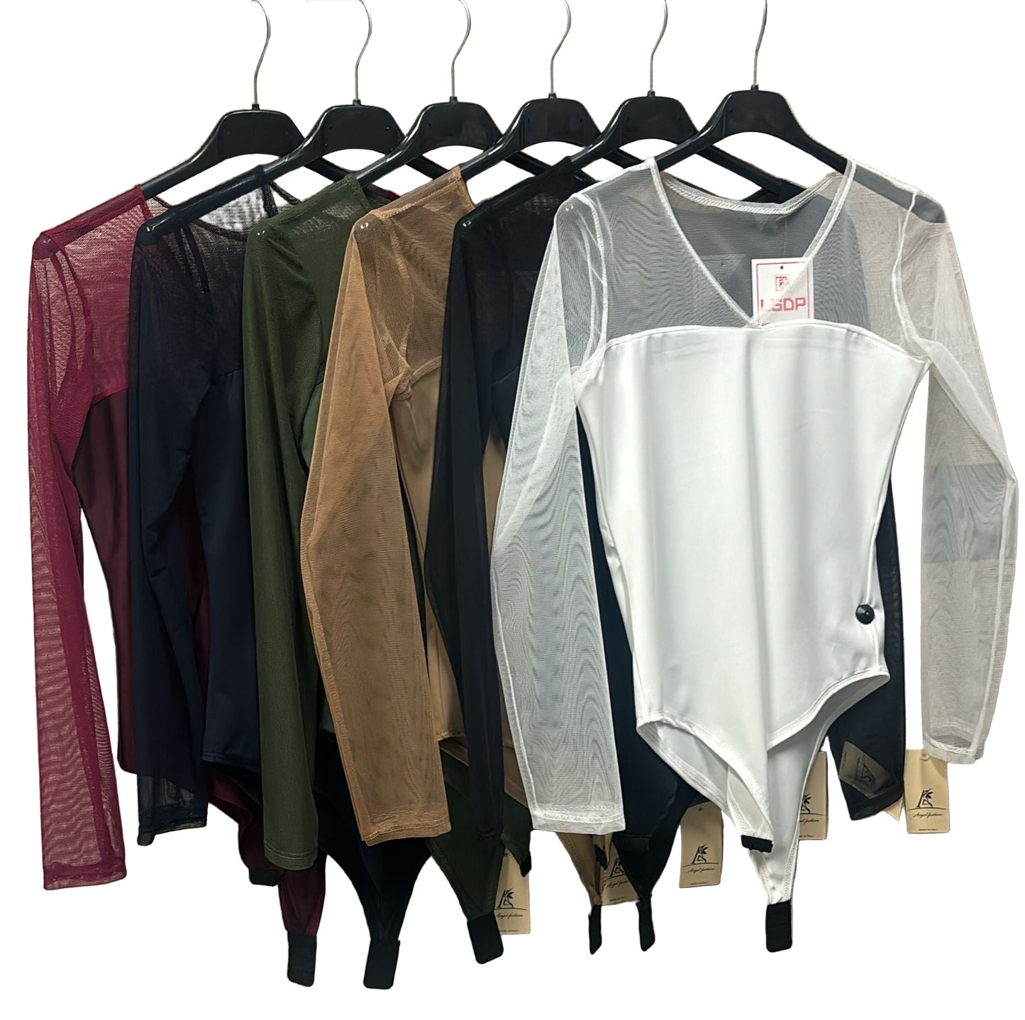 Body scollo a V con manica velata