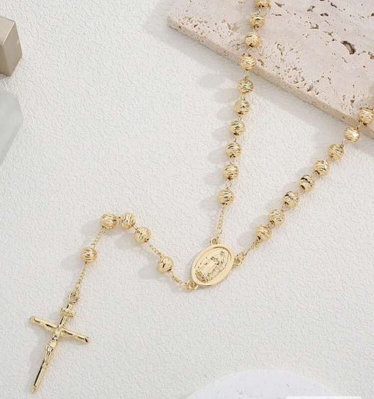 Rosario placato oro con pallina doppia