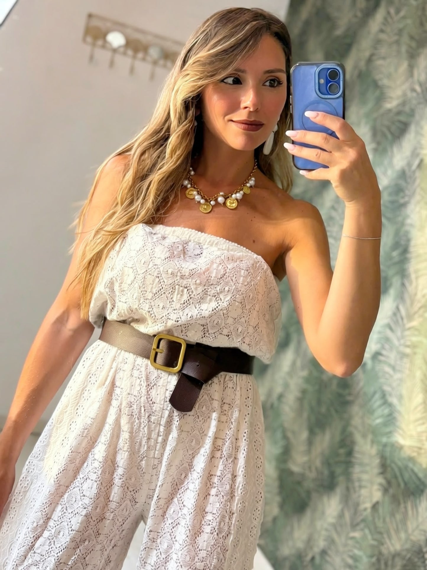 Jumpsuite in pizzo esclusa cintura