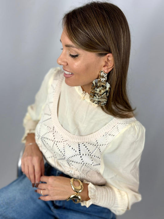 Orecchini pendenti in resina con motivo tartarugato