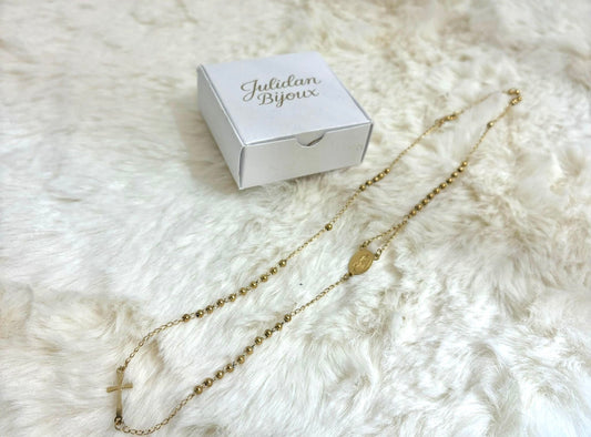 Collana rosario girocollo in oro