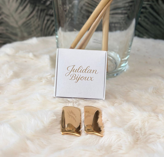 Orecchino rettangolare specchio