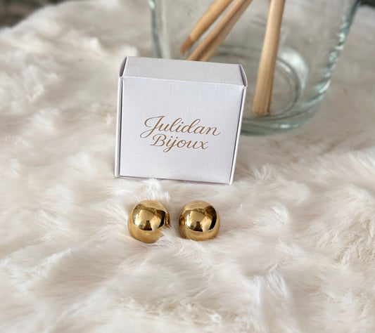 Orecchini a bottone placcato oro