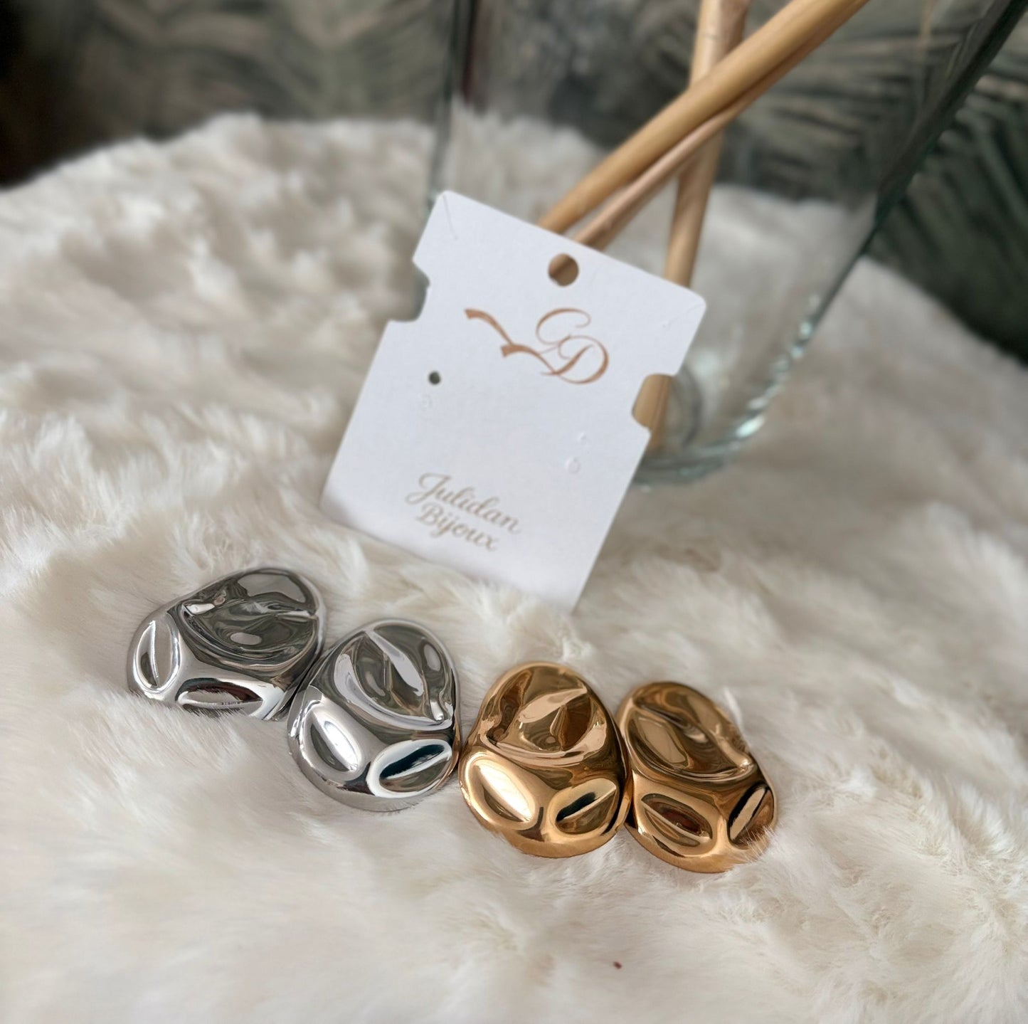 Orecchini impronta effetto specchio