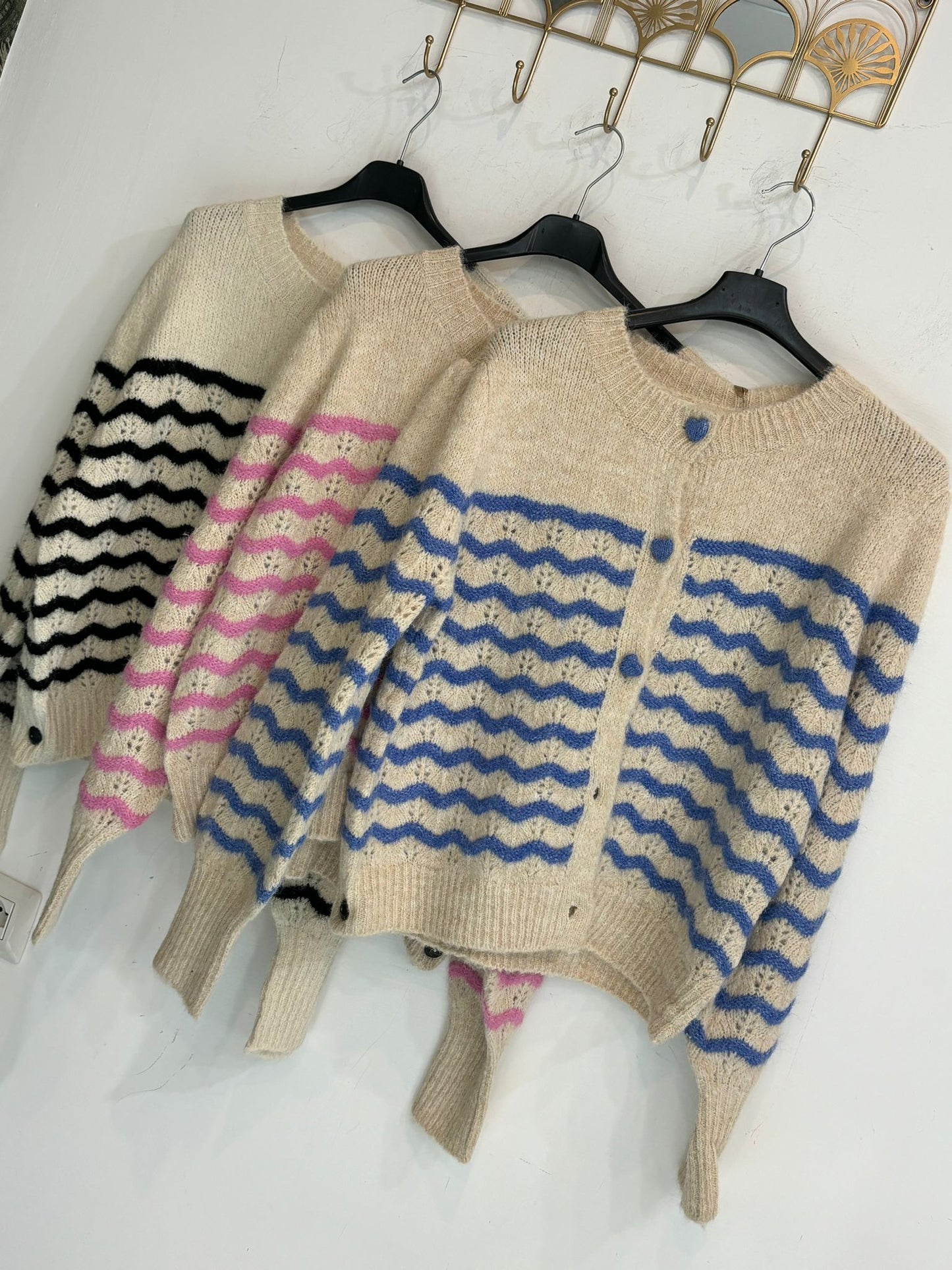 CARDIGAN ONDE BI-COLORS