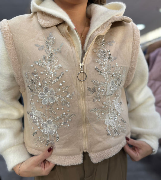 SMANICATO IN PELLICCIA CON STRASS ART.79302