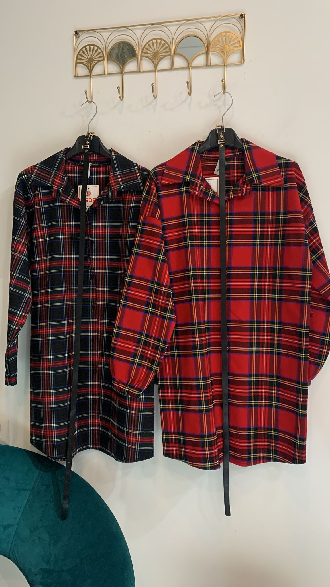 DRESS CAMICIA TARTAN CON CINTURA