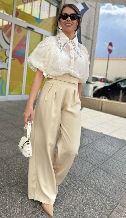 Pantalone Martina con finta cintura Y-802