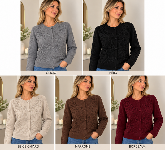 Cardigan con tramatura astratta art.YM900