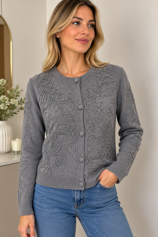 Cardigan con tramatura astratta art.YM900
